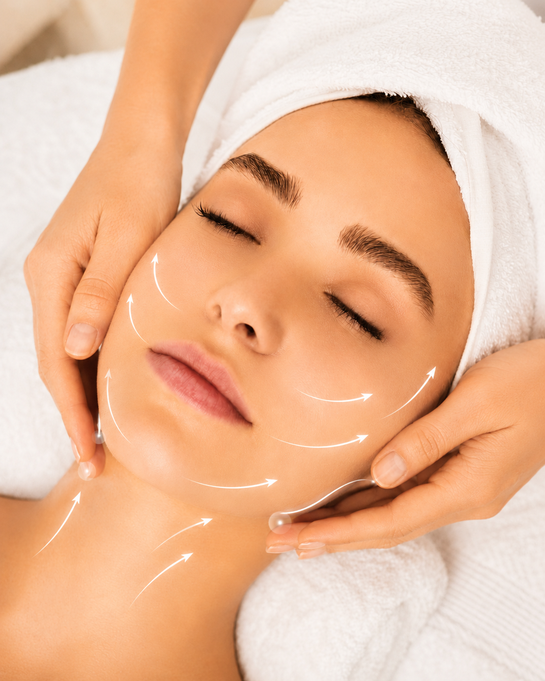 Existing MIMIQ photo stock image of jawline lifting facial massage