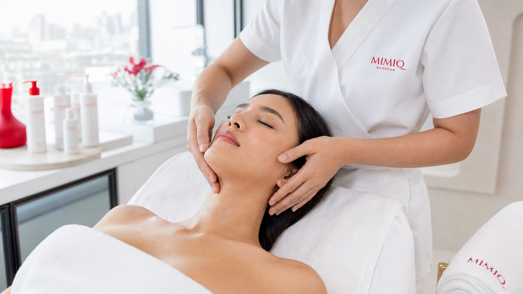 MIMIQ Bangkok lower face and neck workout treatment for jawline sculpting and platysma release