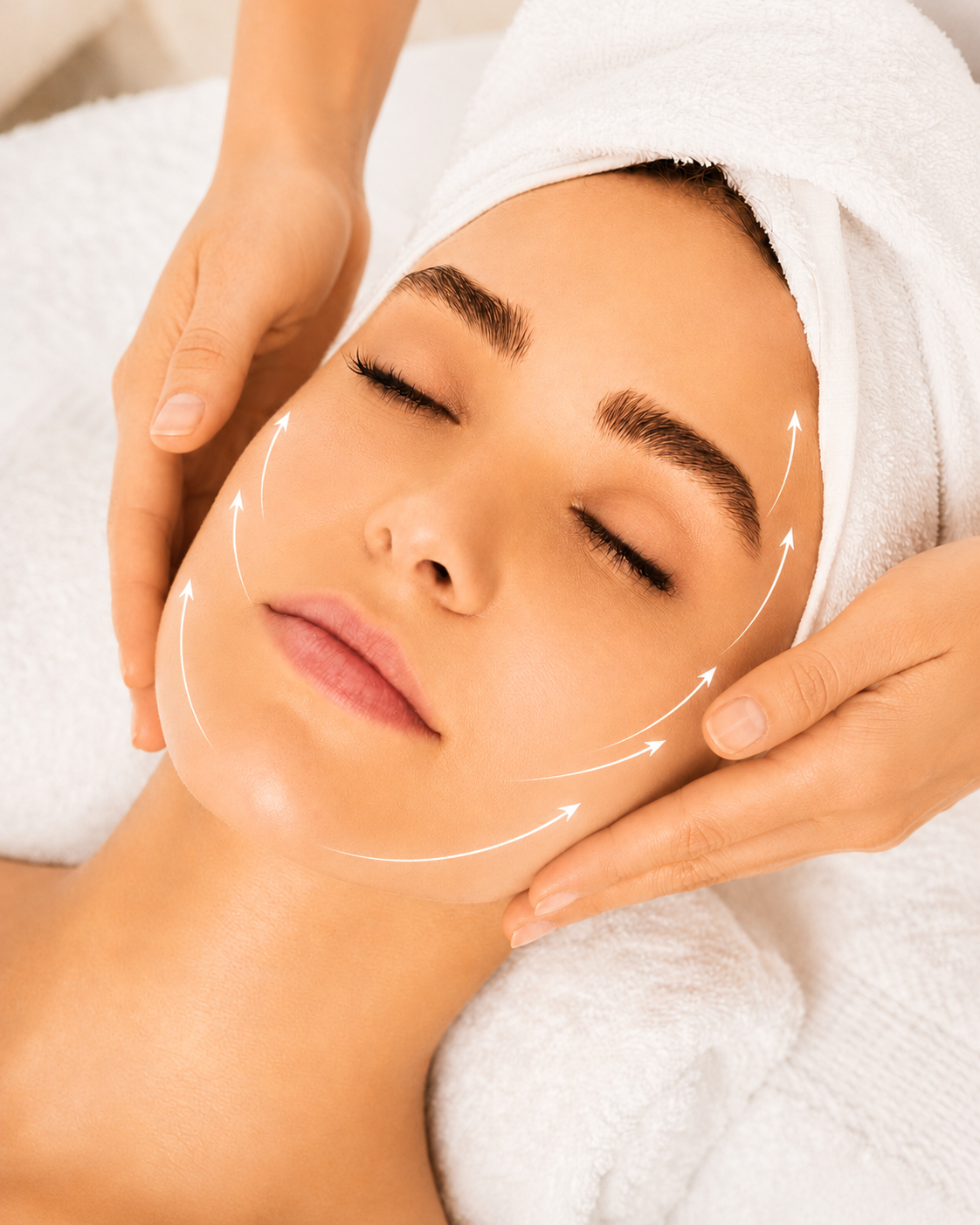 Existing MIMIQ photo stock image of facial lymphatic drainage massage