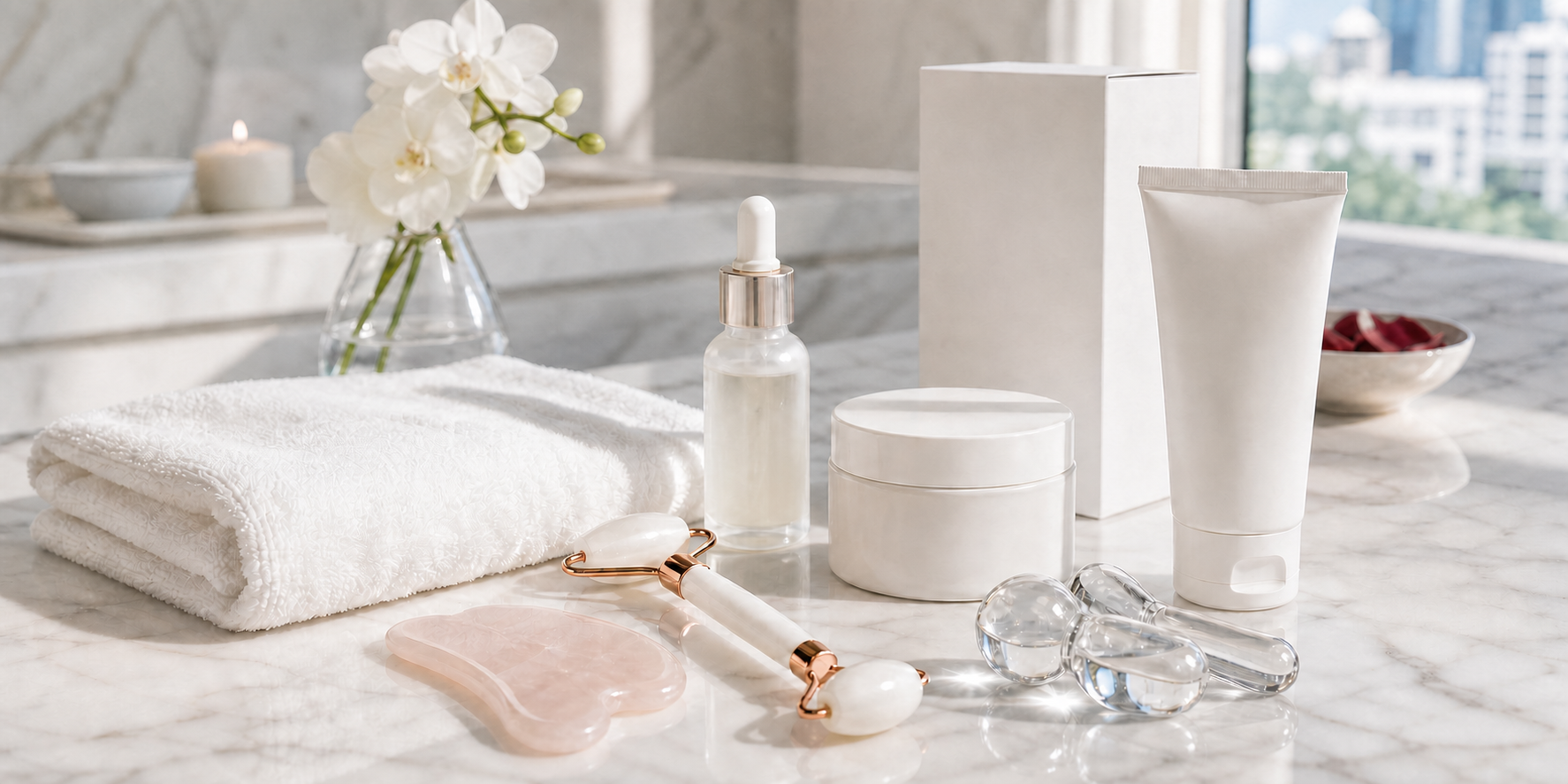 MIMIQ tools and towels for facial consultation