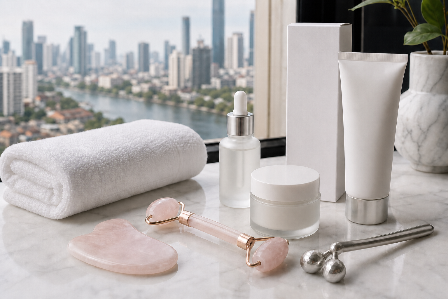 MIMIQ tools and towels for face yoga vs face workout Bangkok