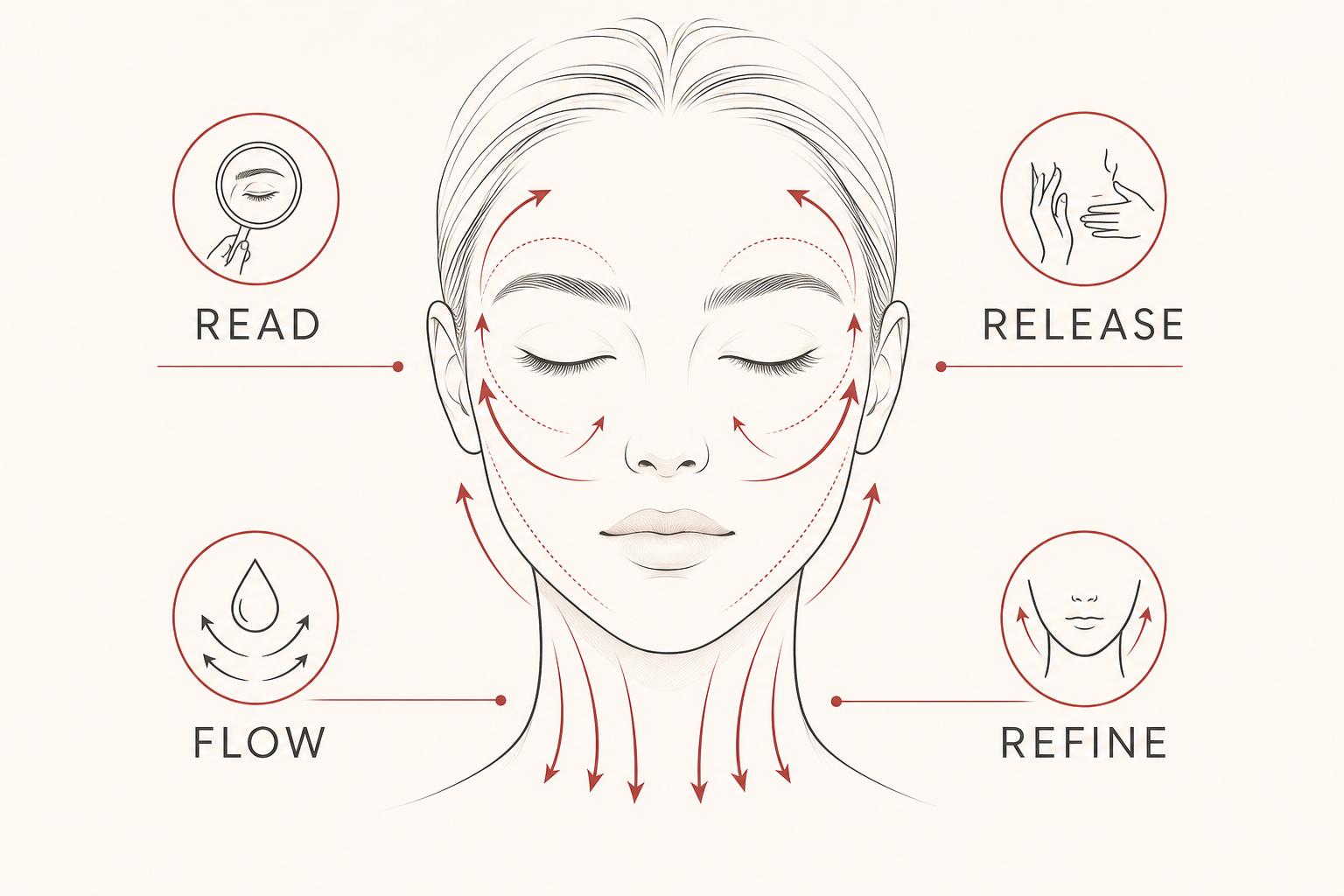 MIMIQ infographic explaining the method for facial sculpting Bangkok