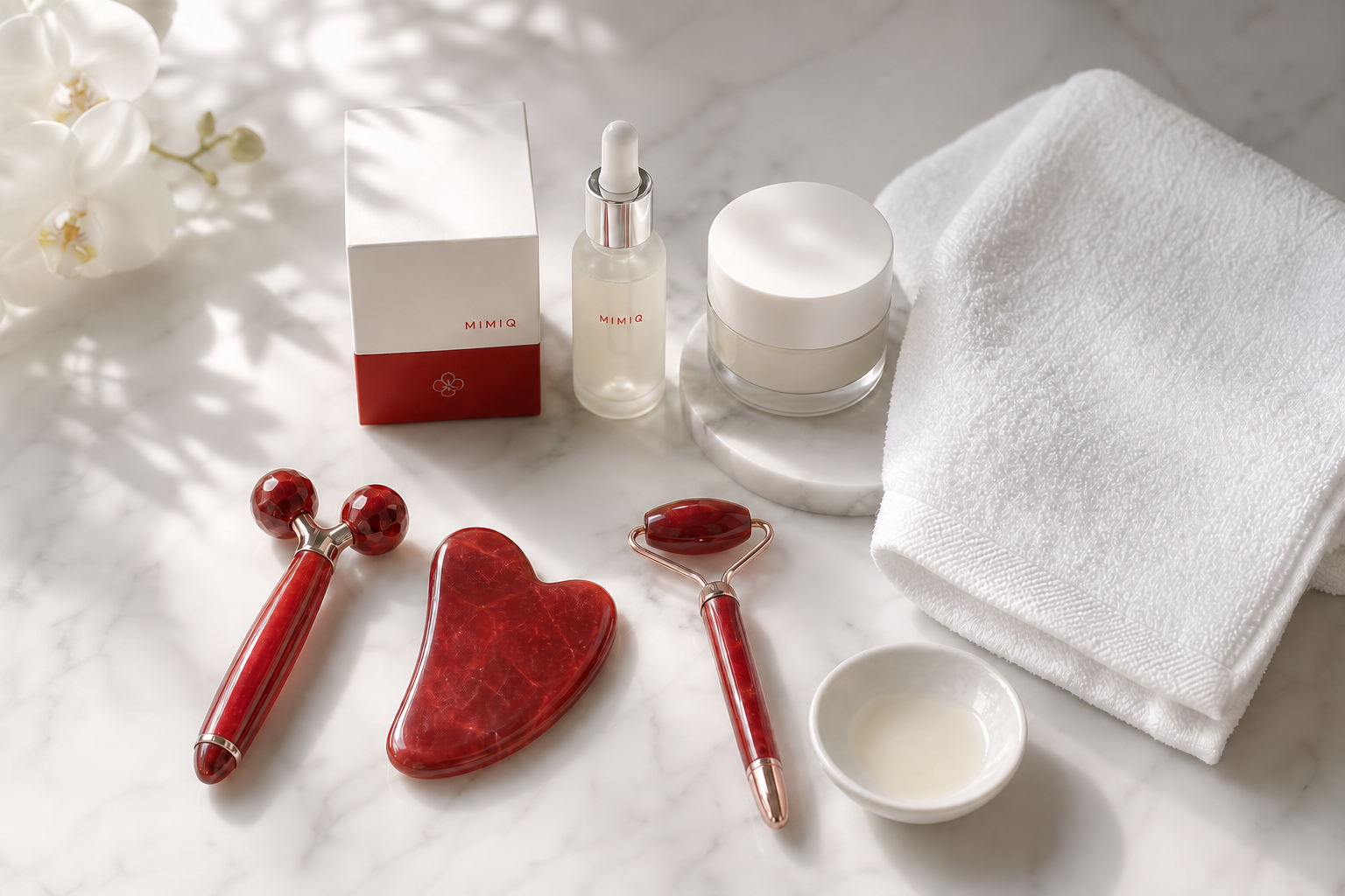 MIMIQ tools and towels for facial sculpting Bangkok