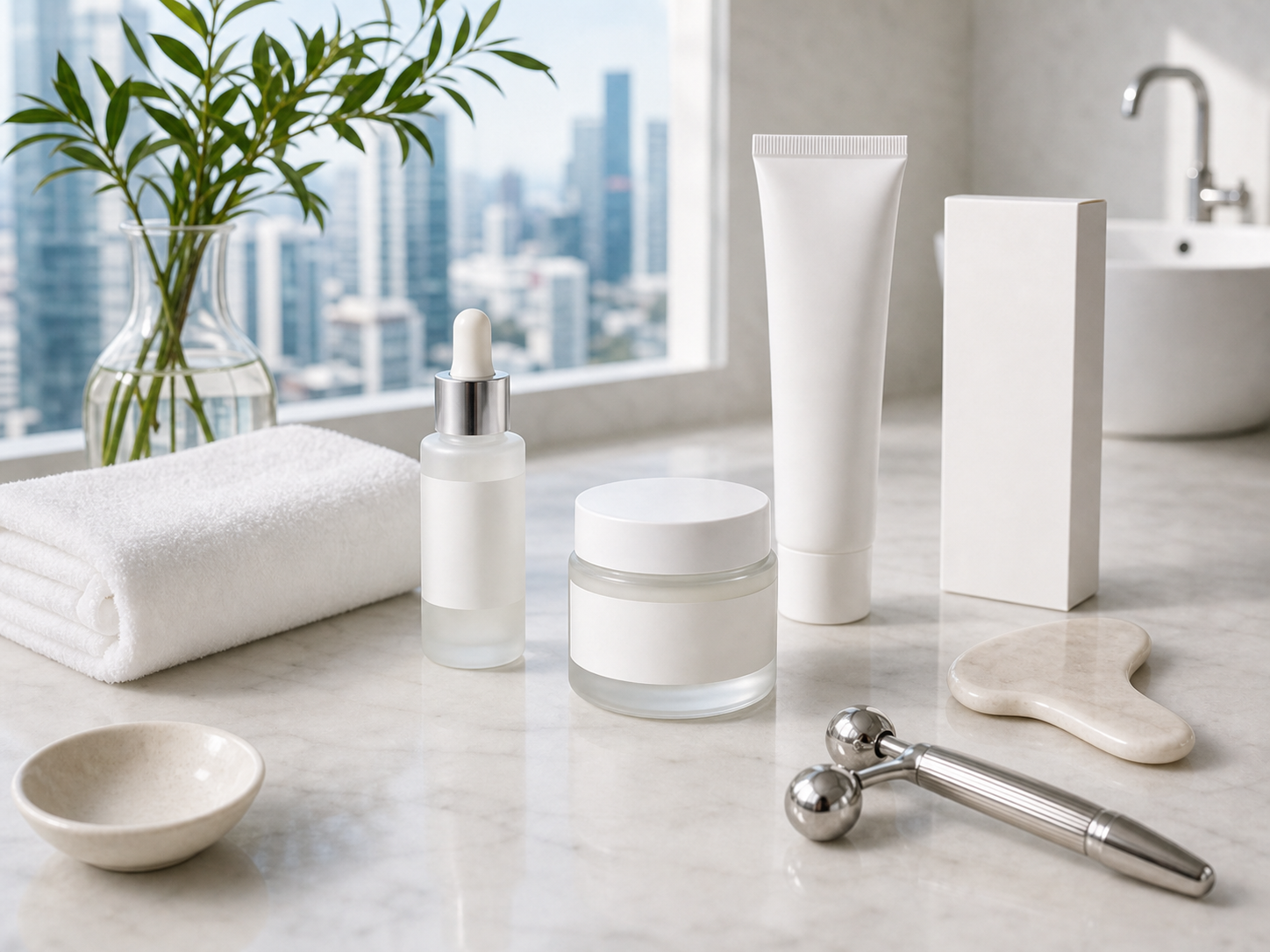 MIMIQ tools and towels for first-time face workout Bangkok
