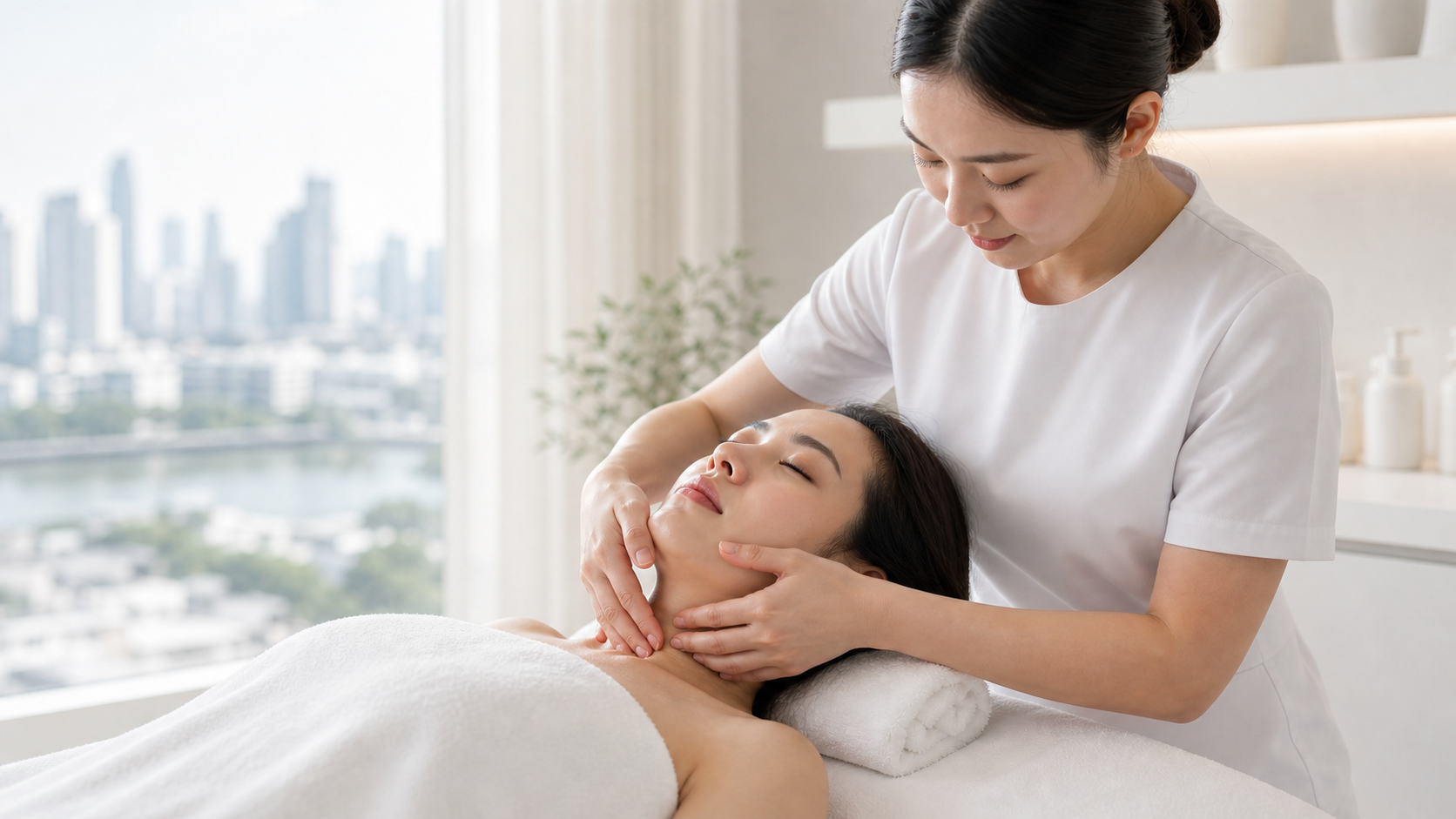 Client considering whether a gentle MIMIQ face workout is suitable for a tense jaw