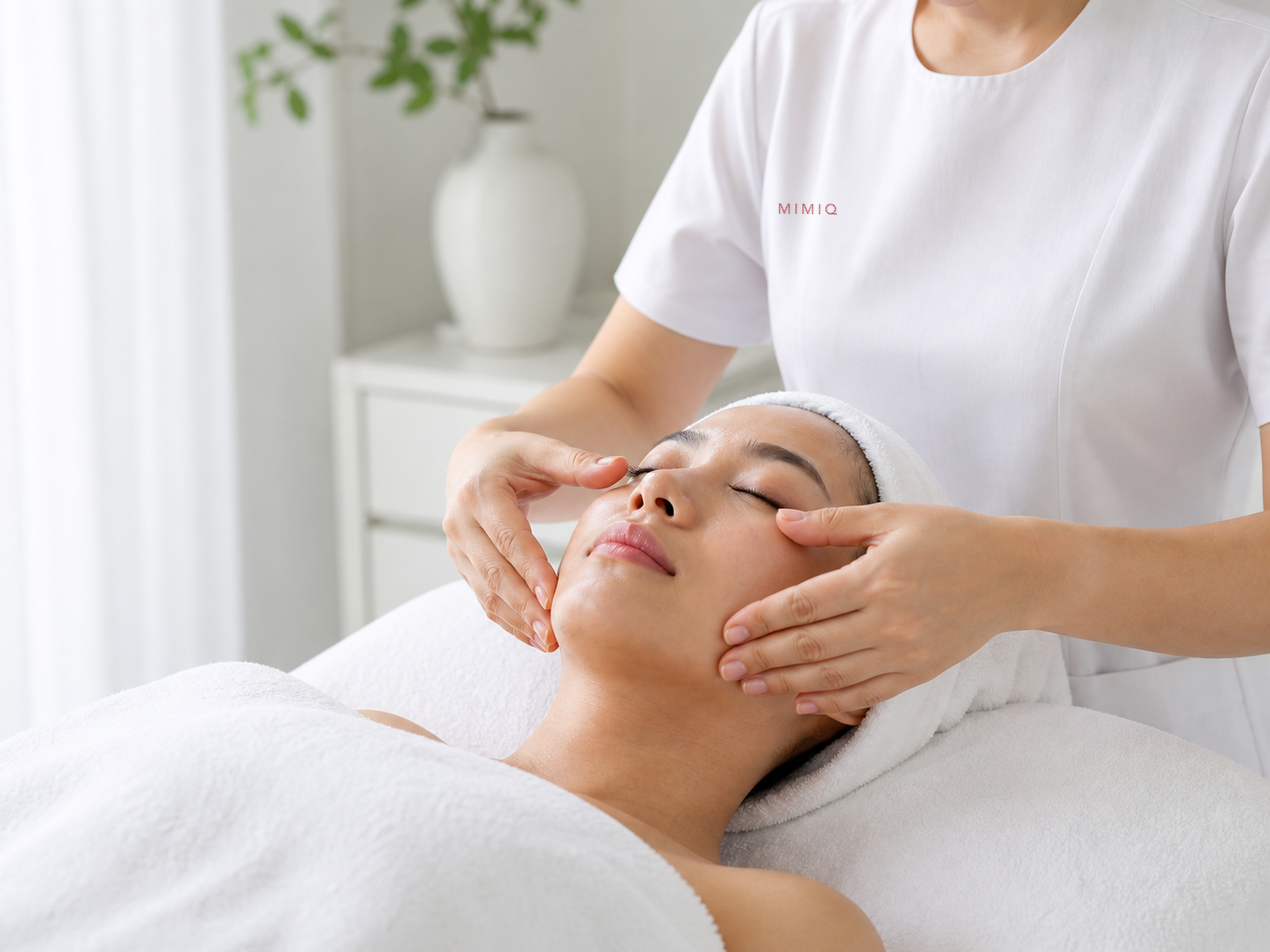 MIMIQ therapist performing a treatment related to morning face workout Bangkok