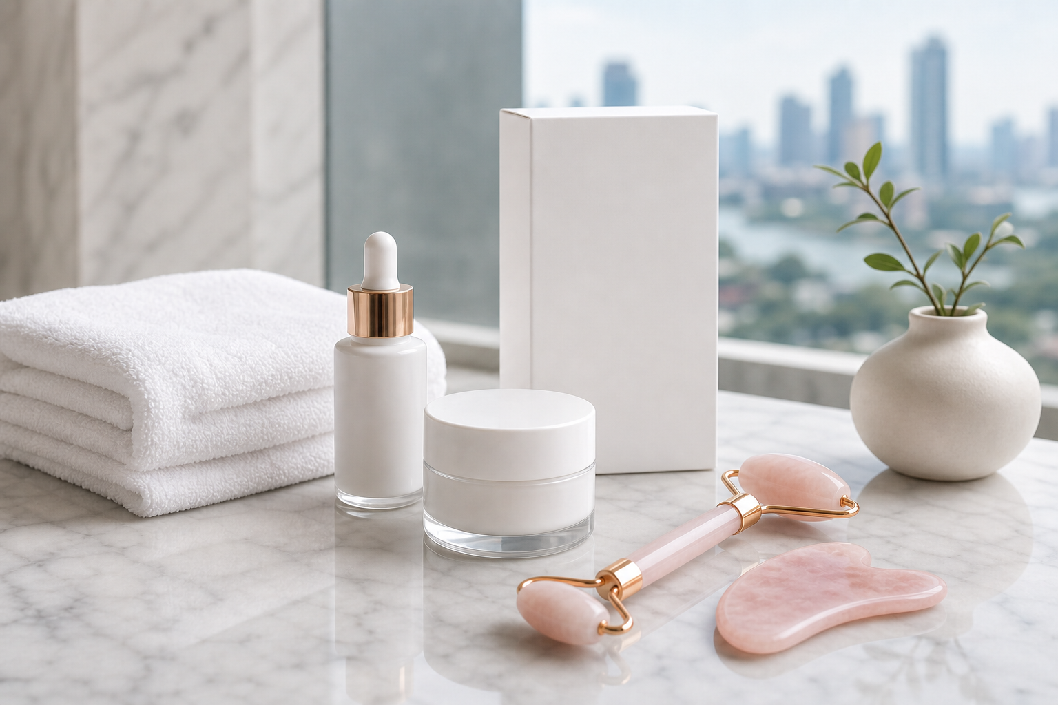 MIMIQ tools and towels for post-flight face workout Bangkok