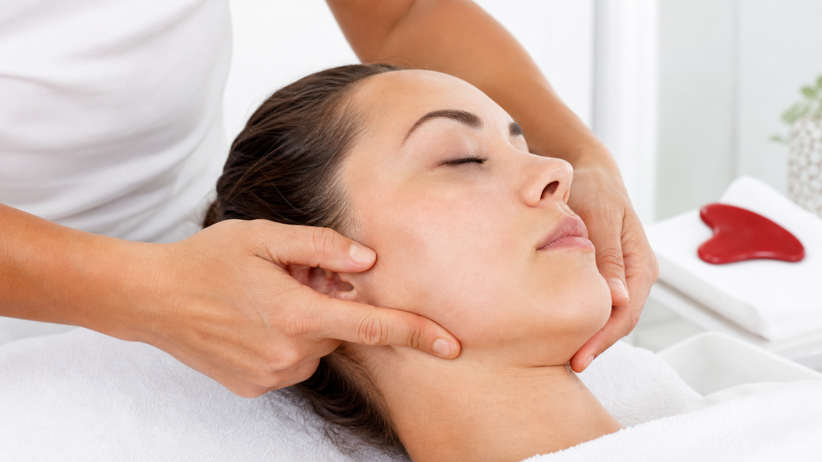 Controlled MIMIQ masseter release and jawline facial massage technique