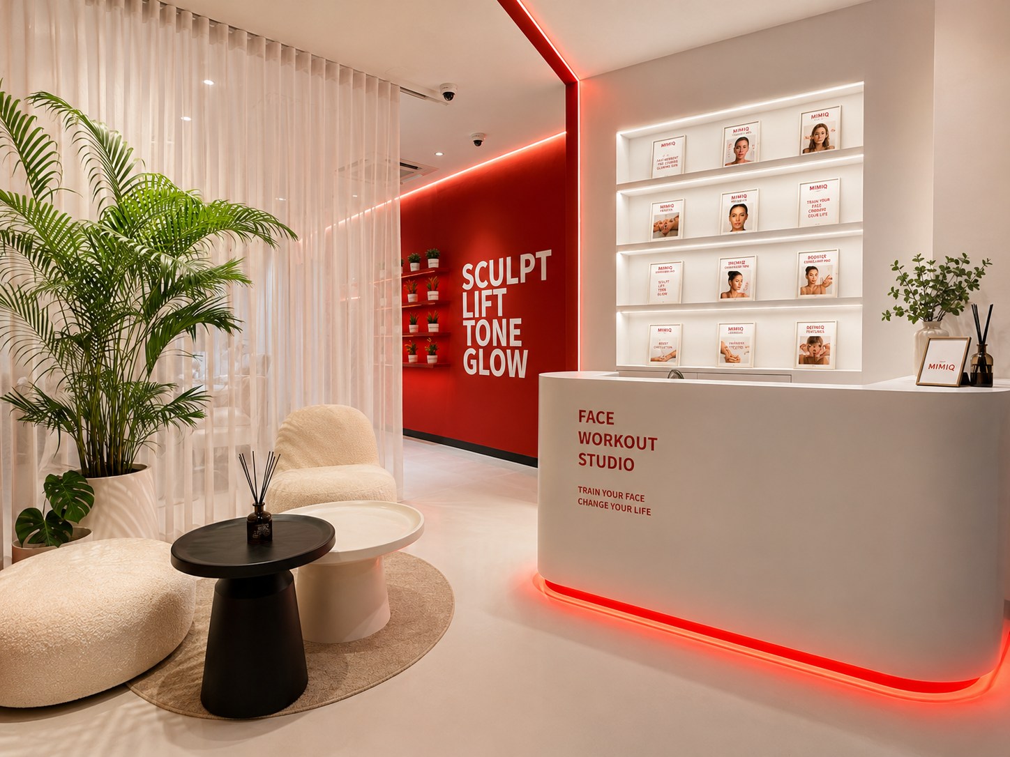 MIMIQ Facial Bar reception and lounge